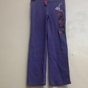 Purple Sweatpants with Butterfly Design